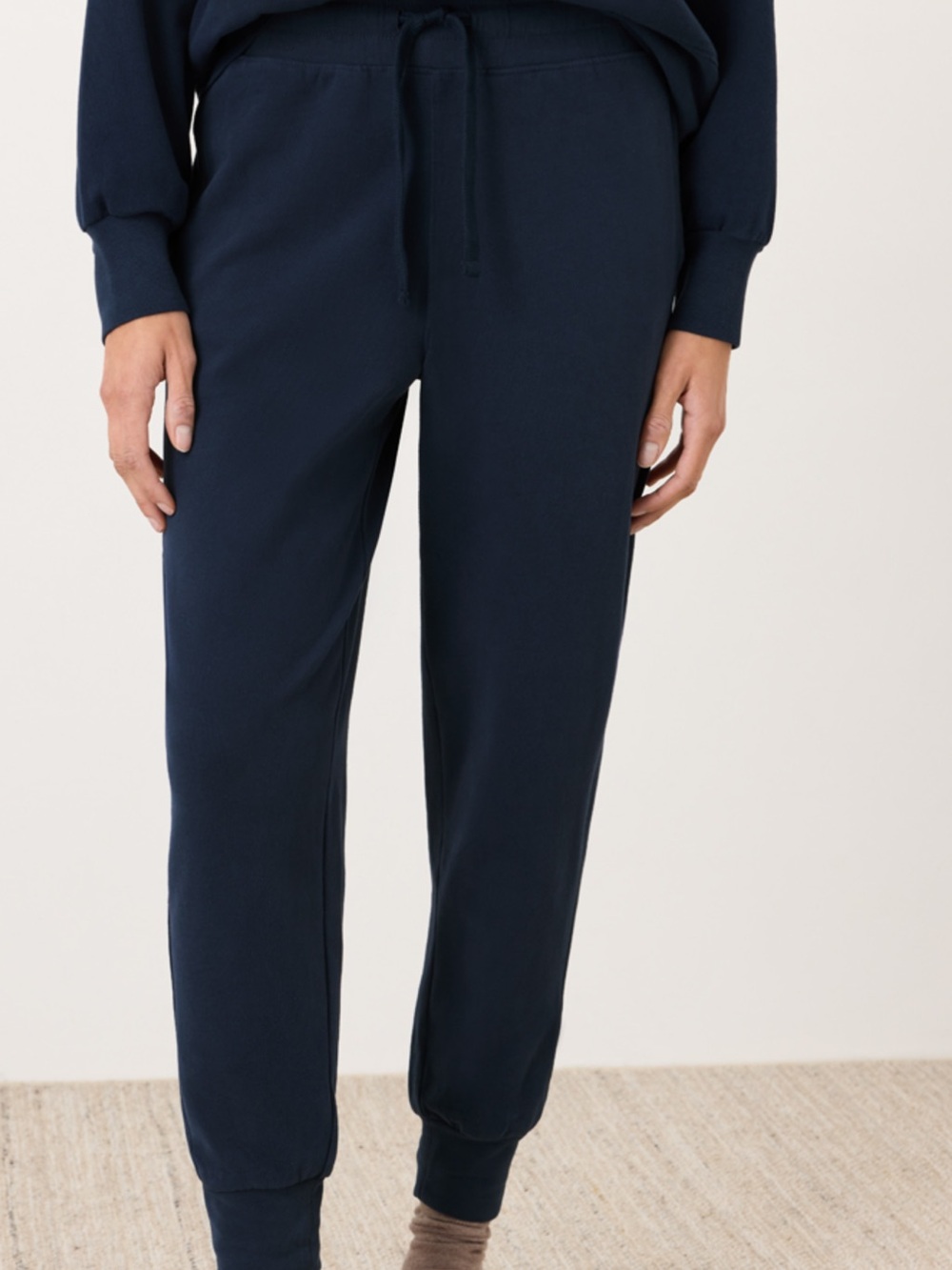 Pact Organic Cloudknit Jogger Pants-color is heathered navy